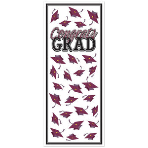 Congrats Grad Door Cover | Burgundy