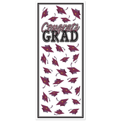 Congrats Grad Door Cover | Burgundy