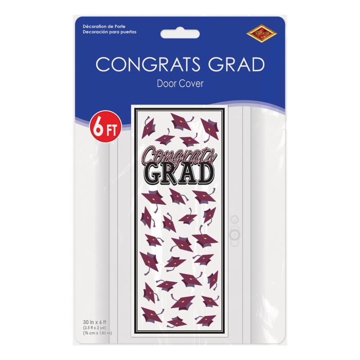Congrats Grad Door Cover | Burgundy