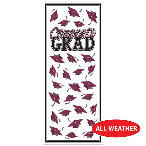 Congrats Grad Door Cover | Burgundy