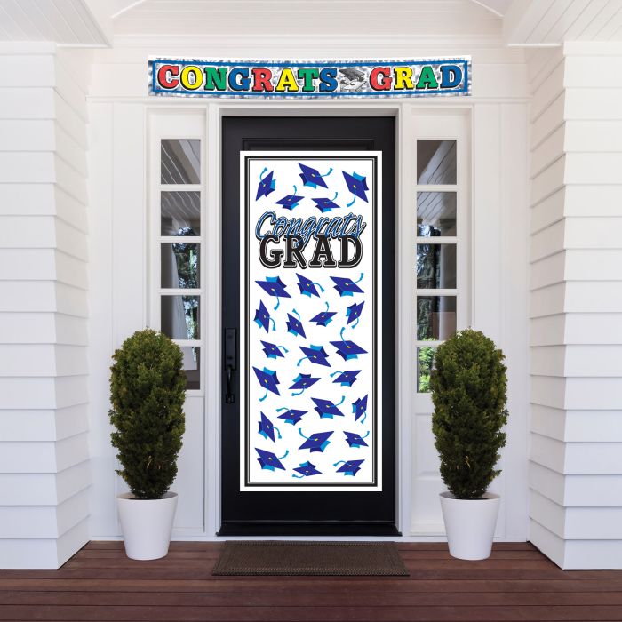 Congrats Grad Door Cover | Blue