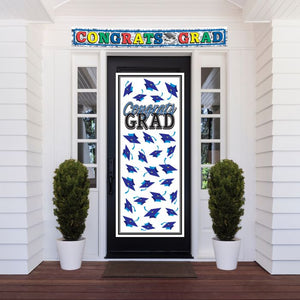 Congrats Grad Door Cover | Blue