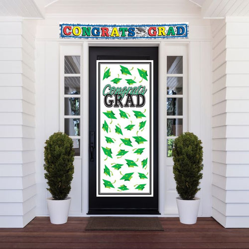 Congrats Grad Door Cover | Green