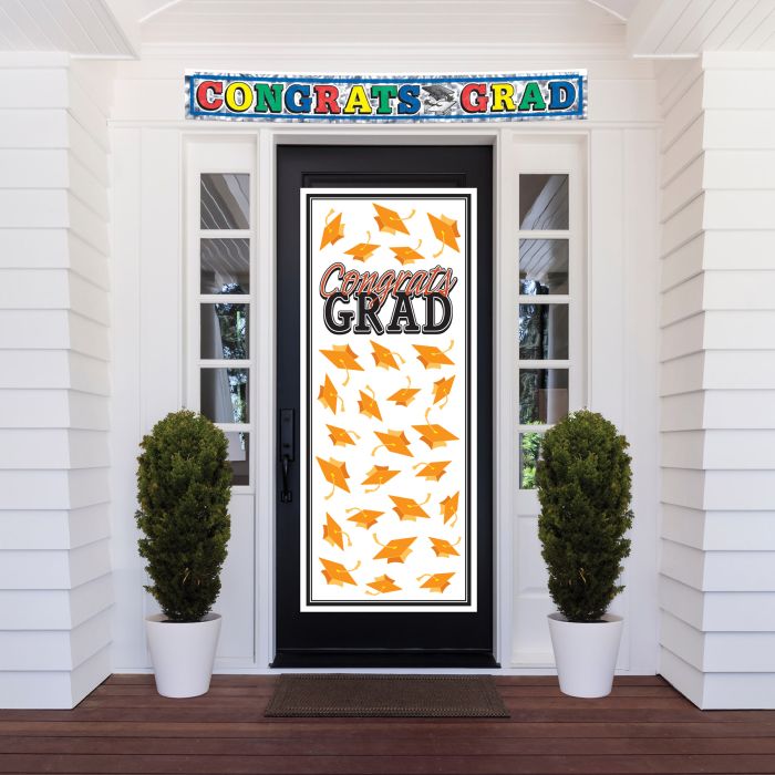 Congrats Grad Door Cover | Orange