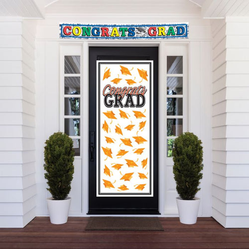 Congrats Grad Door Cover | Orange