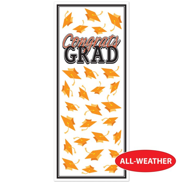 Congrats Grad Door Cover | Orange