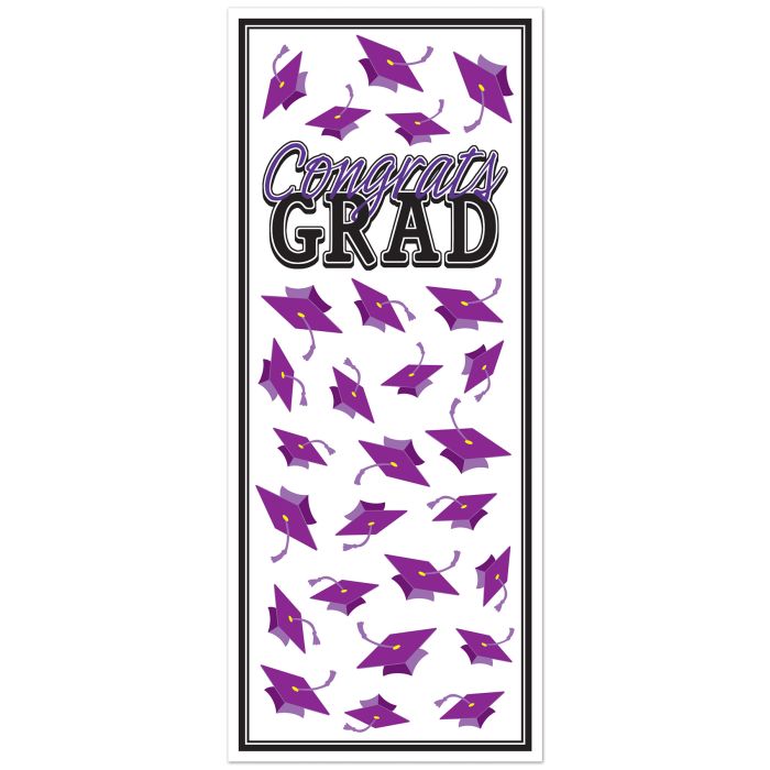 Congrats Grad Door Cover | Purple