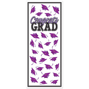 Congrats Grad Door Cover | Purple