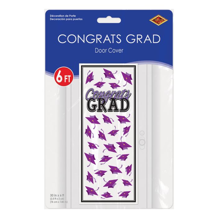 Congrats Grad Door Cover | Purple