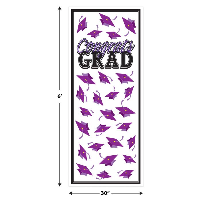 Congrats Grad Door Cover | Purple
