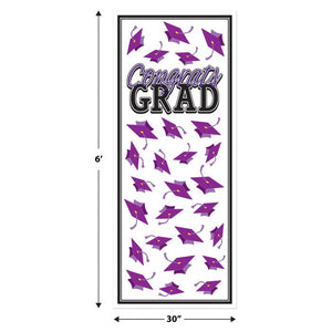 Congrats Grad Door Cover | Purple