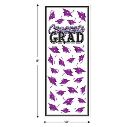 Congrats Grad Door Cover | Purple