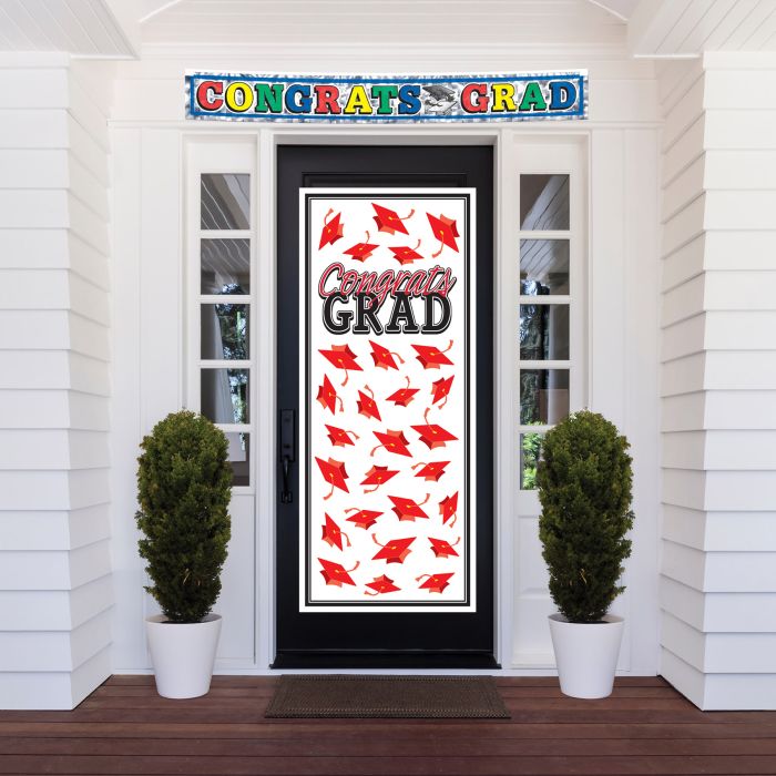 Congrats Grad Door Cover | Red