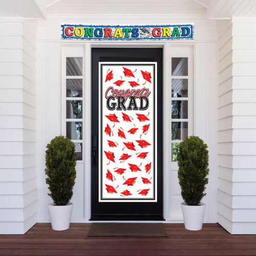 Congrats Grad Door Cover | Red