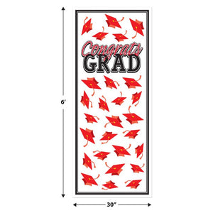 Congrats Grad Door Cover | Red