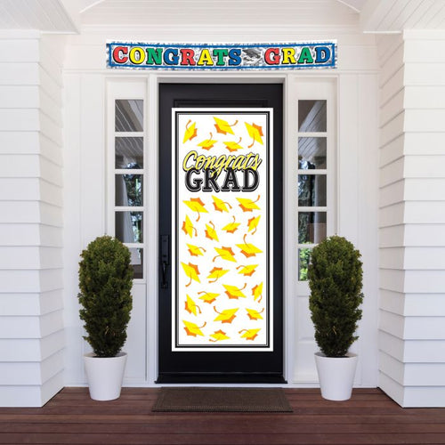 Congrats Grad Door Cover | Yellow