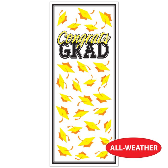 Congrats Grad Door Cover | Yellow