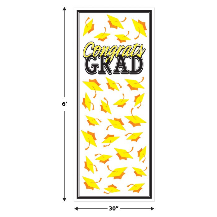 Congrats Grad Door Cover | Yellow