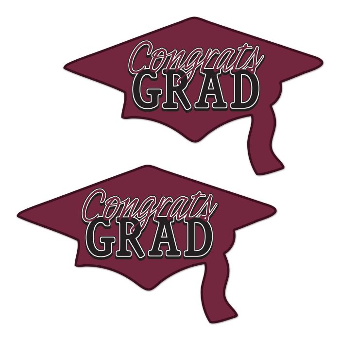 Congrats Grad Cutout | Burgundy
