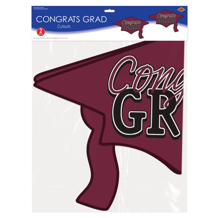 Congrats Grad Cutout | Burgundy