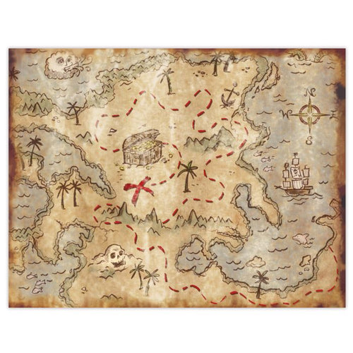 Plastic Treasure Map Placemats 4ct