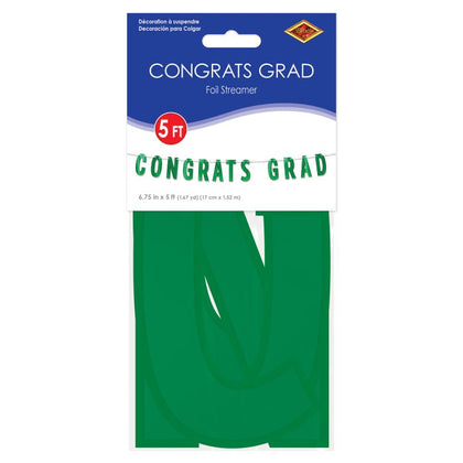 Foil Congrats Grad Banner | Green