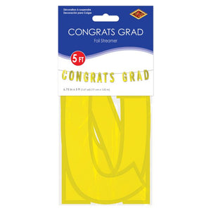 Foil Congrats Grad Banner | Yellow