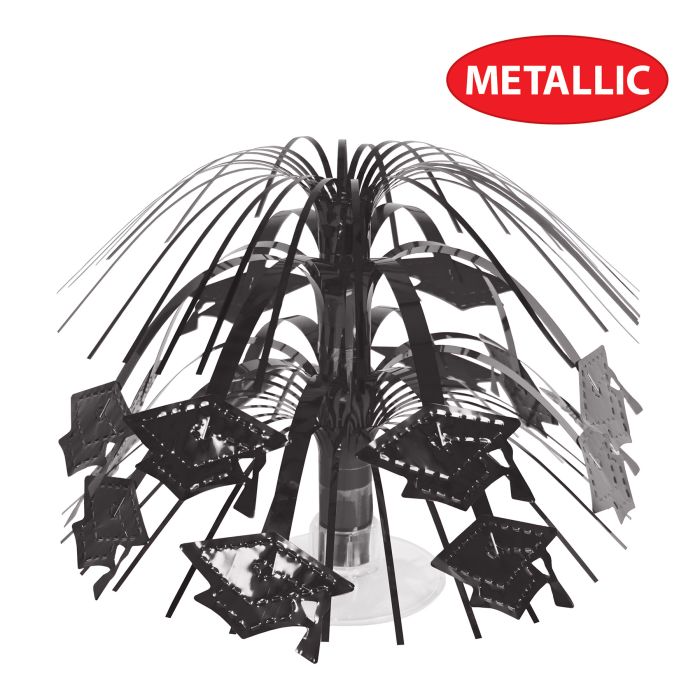Grad Cap Mini Cascade Centerpiece | Black
