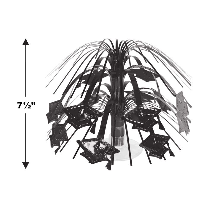 Grad Cap Mini Cascade Centerpiece | Black
