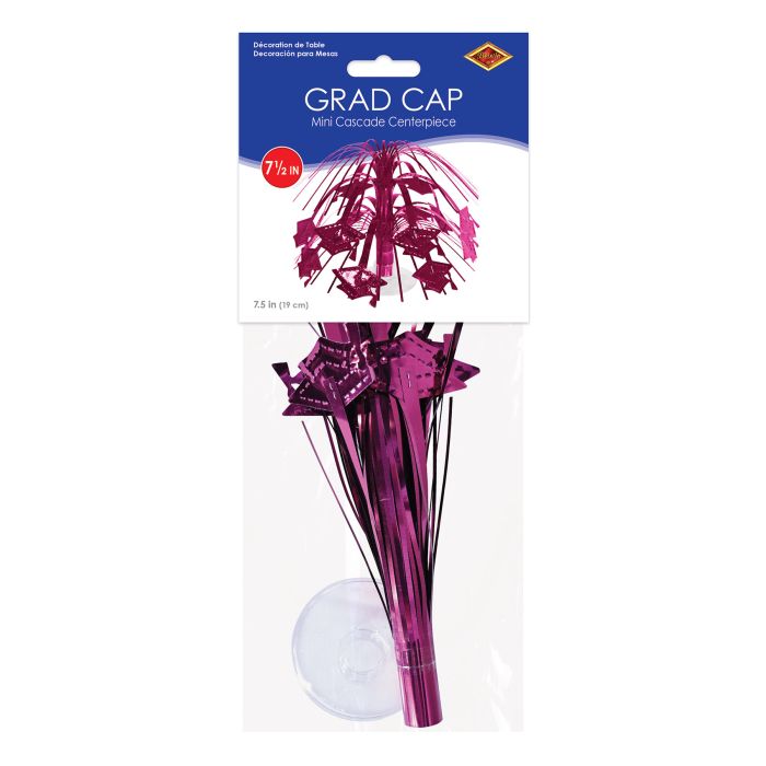 Grad Cap Mini Cascade Centerpiece | Burgundy