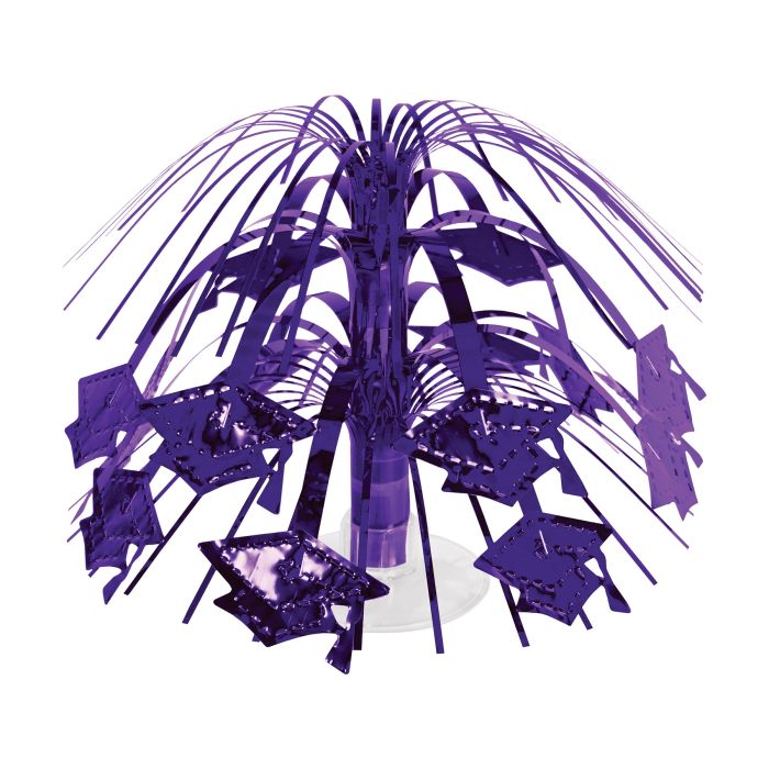 Grad Cap Mini Cascade Centerpiece | Purple