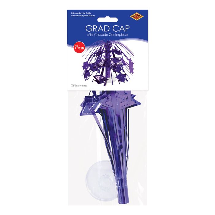 Grad Cap Mini Cascade Centerpiece | Purple