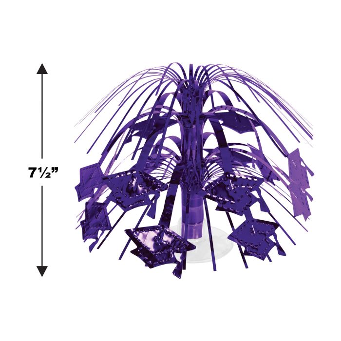 Grad Cap Mini Cascade Centerpiece | Purple