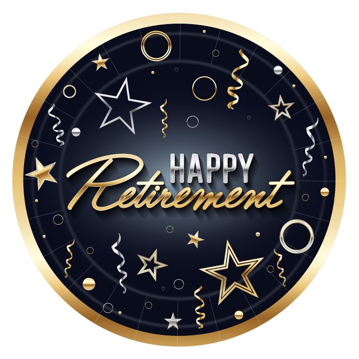 Happy Retirement 9in Paper Plates 8ct