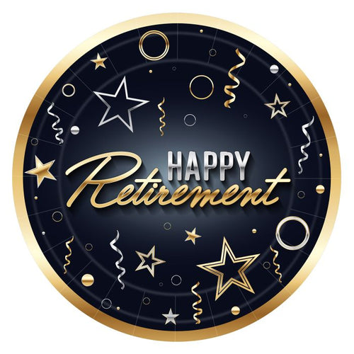Happy Retirement 9in Paper Plates 8ct