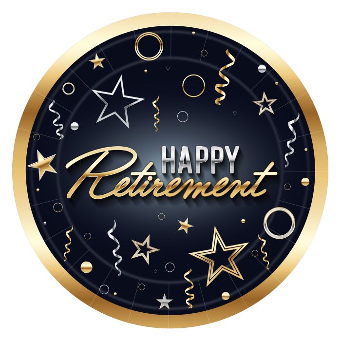 Happy Retirement 7in Paper Plates 8ct