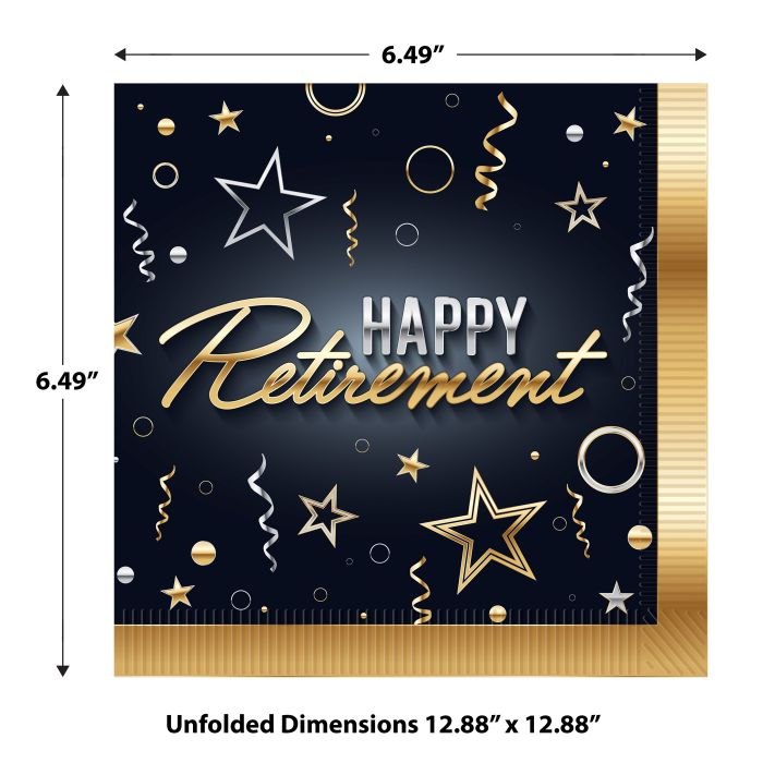 Happy Retirement Luncheon Napkins 16ct