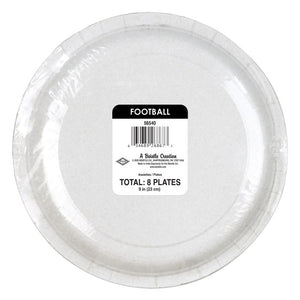 Football 9in Paper Plates 8ct