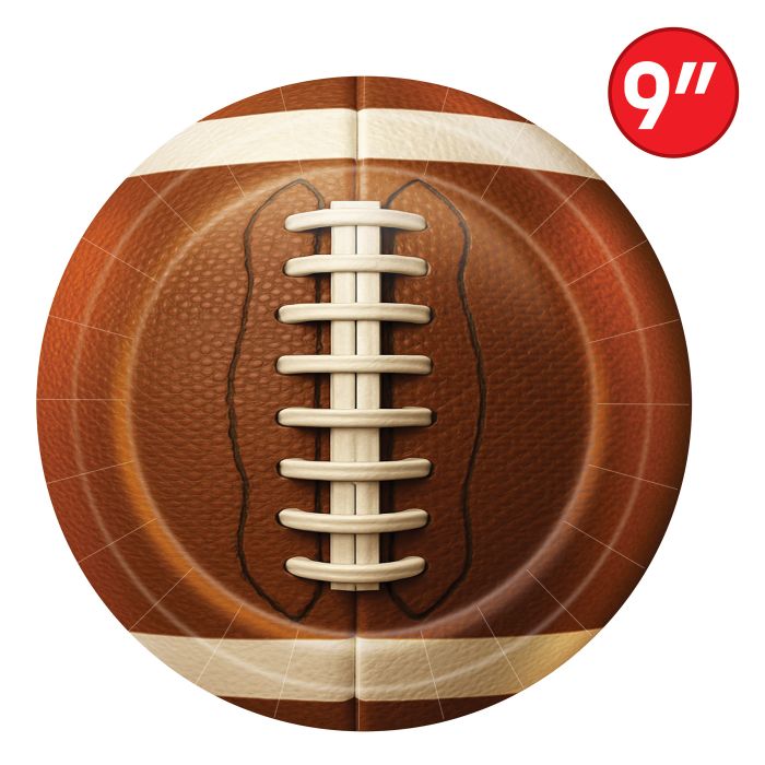 Football 9in Paper Plates 8ct