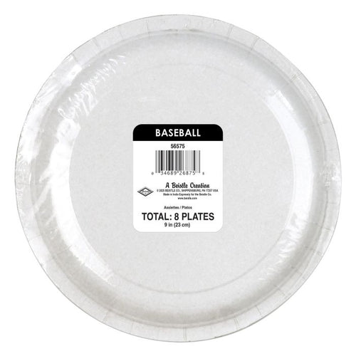 Baseball 9in Paper Plates 8ct
