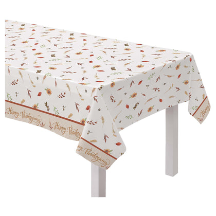 Thanksgiving Flannel-Backed Table Cover