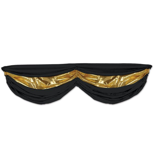 Black & Gold Fabric Bunting 5' 10" | New Year's Eve