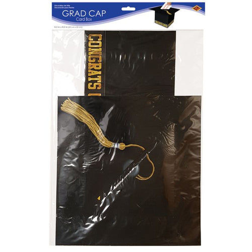 Grad Cap Card Box - Black | Graduation