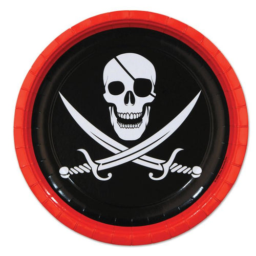 9in Paper Pirate Plates 8ct