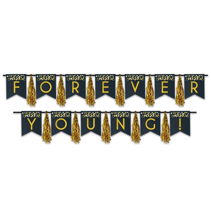 Forever Young! Tassel Streamer Banner
