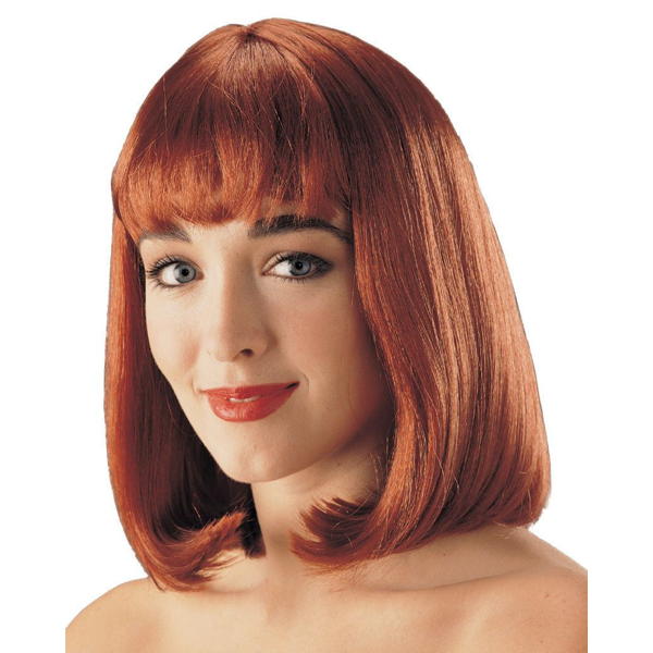 shoulder length wig with bangs brown