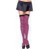 Striped Nylon Thigh Highs Pink