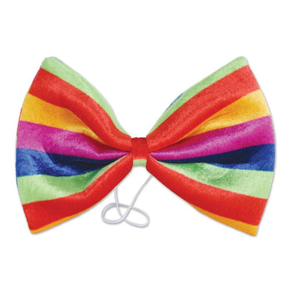 Colorful striped bow tie on a white background