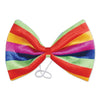 Colorful striped bow tie on a white background