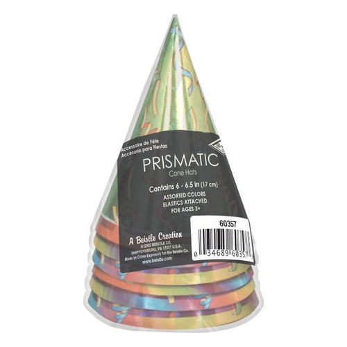 Prismatic Cone Hats 6ct